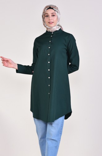 Front Button Tunic 12002-01 Emerald Green 12002-01