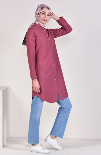 Front Button Tunic 12002-03 dry Rose 12002-03