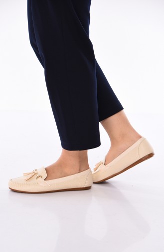 Beige Women`s Flats 120-02