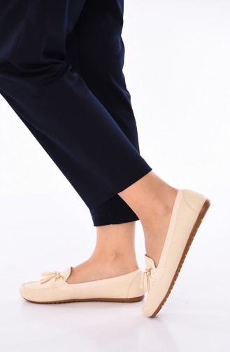 Beige Women`s Flats 120-02