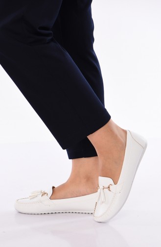 White Women`s Flats 120-03