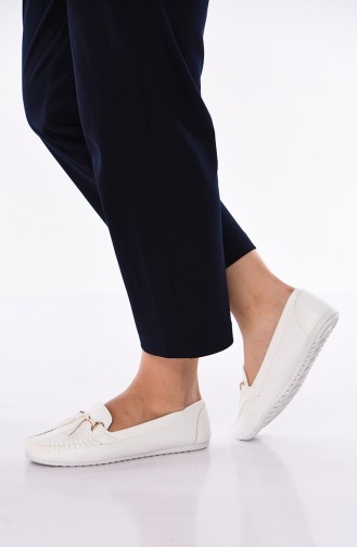 White Women`s Flats 120-03