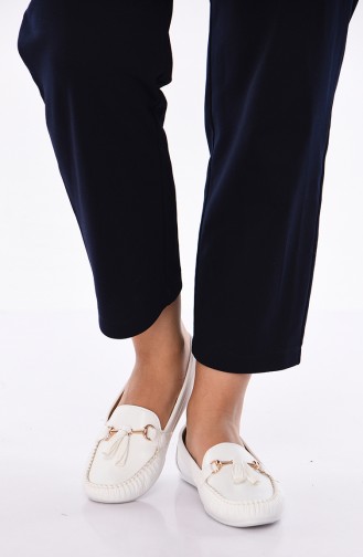 White Women`s Flats 120-03