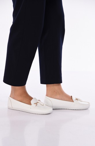 White Women`s Flats 120-03