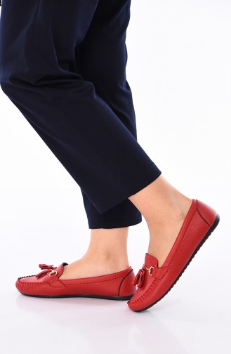 Red Women`s Flats 120-04