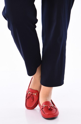 Red Women`s Flats 120-04