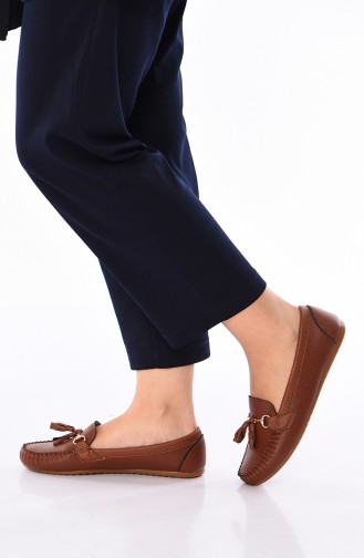 Tobacco Brown Woman Flat Shoe 120-07