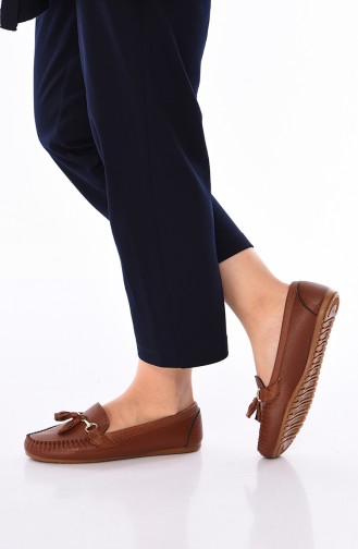 Tobacco Brown Woman Flat Shoe 120-07