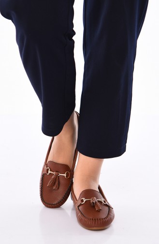 Tan Women`s Flats 120-07