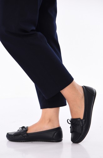 Navy Blue Woman Flat Shoe 125-03