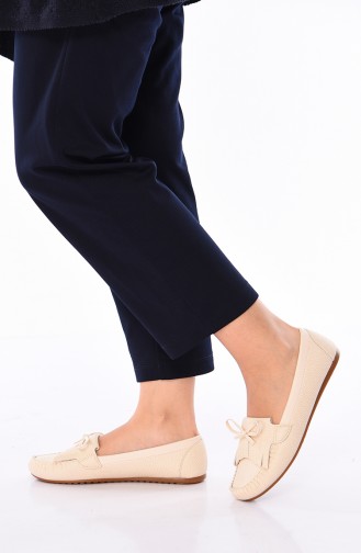 Beige Women`s Flats 125-06