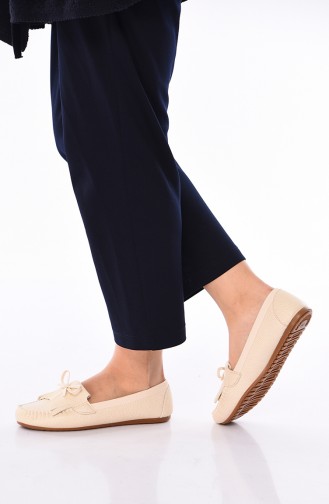 Beige Women`s Flats 125-06