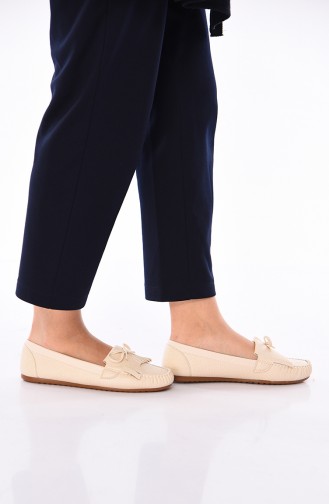 Beige Women`s Flats 125-06