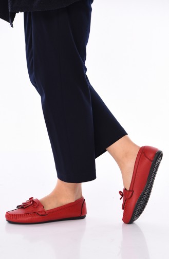 Red Women`s Flats 125-07