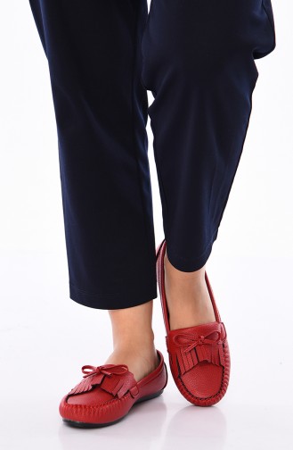 Red Woman Flat Shoe 125-07