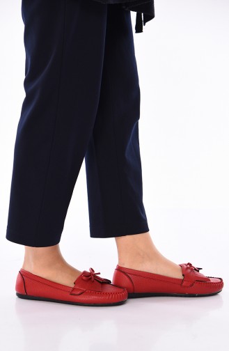 Red Woman Flat Shoe 125-07