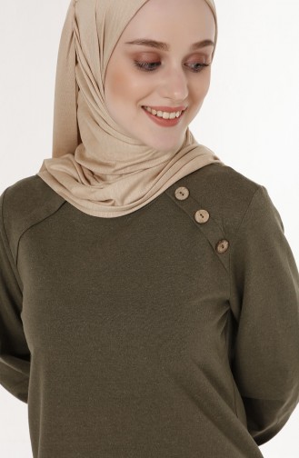 Tunique Détail Boutons 3066-04 Khaki 3066-04