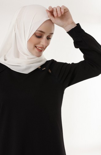 Knopf detaillierte Tunika 3066A-01 Schwarz 3066A-01