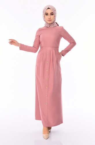 Beige-Rose Hijab Kleider 4275-03