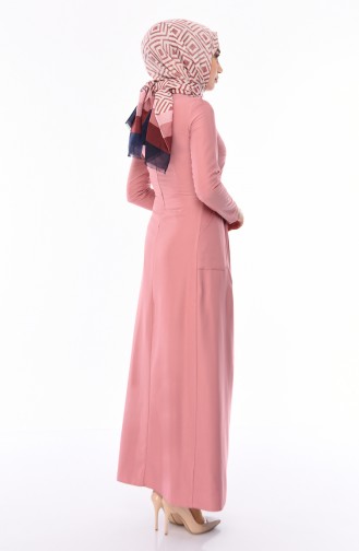 Robe Hijab Rose Pâle 4275-03