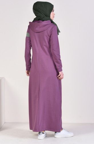 Lilac Color Hijab Dress 9054-05