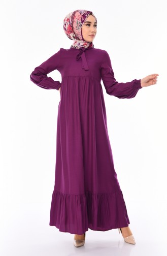 فستان فيسكوز بتصميم كسرات 1178-08 لون أرجواني فاتح 1178-08