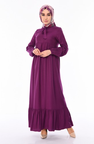 فستان فيسكوز بتصميم كسرات 1178-08 لون أرجواني فاتح 1178-08