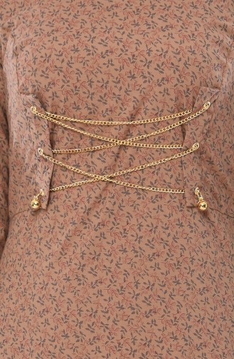 Chain Detail Dress 1183-06 dark Mink 1183-06