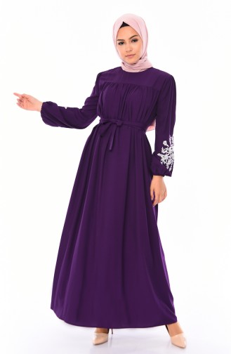 Lila Hijab Kleider 10123-09