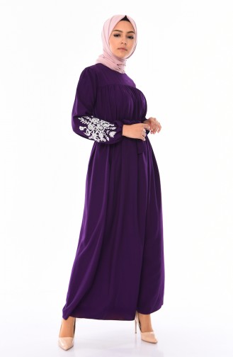 Lila Hijab Kleider 10123-09