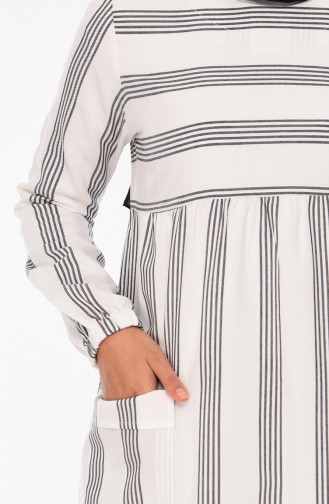 Striped Pockets Tunic 1187-01 White 1187-01