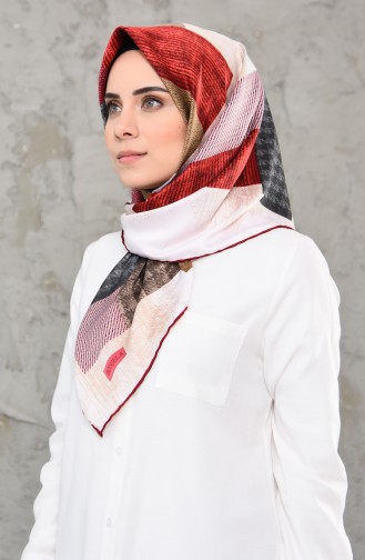 Patterned Rayon Scarf 2236-01 Bordeaux 2236-01