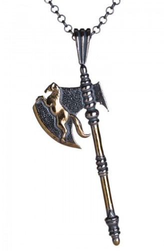 Diriliş Ertuğrul At Figürlü Çift Taraflı Turgut Alp Baltası Kolye DİRİLİS-021