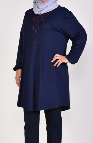 Embroidered Tunic 50533-04 Navy 50533-04