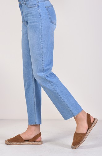 Buttoned Jeans Trousers 2568-01 Jeans Blue 2568-01