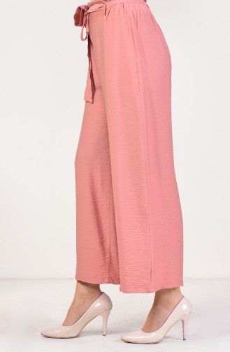 Pantalon Large a Ceinture 2579-01 Rose Pâle 2579-01