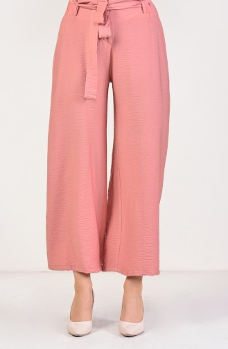 Pantalon Large a Ceinture 2579-01 Rose Pâle 2579-01