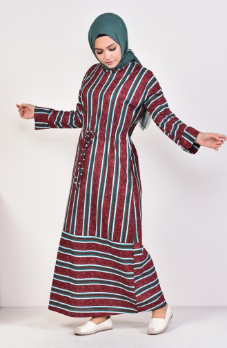 Striped Dress 4192-03 Plum 4192-03
