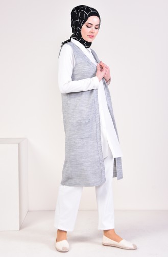 Knitwear Pocket Vest 4116-24 light Gray 4116-24