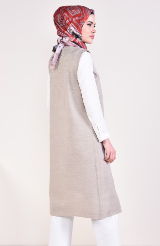 Triko Cepli Yelek 4116-26 Vizon