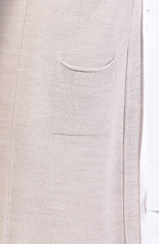 Triko Cepli Yelek 4116-26 Vizon