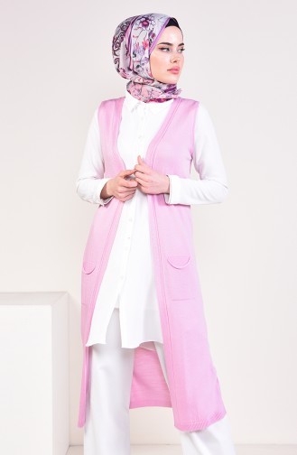 Slim Fit Knitwear Pocket Vest 4128-29 Pink 4128-29