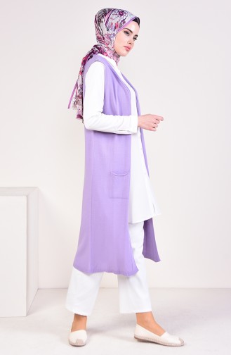 Slim Fit Knitwear Pocket Vest 4128-30 light Lilac 4128-30