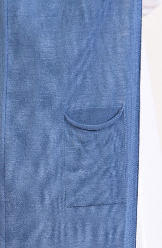 Slim Fit Knitwear Pocket Vest 4128-32 light İndigo 4128-32