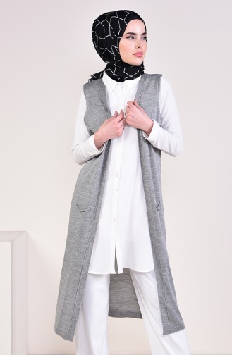 Slim Fit Knitwear Pocket Vest 4128-36 light Gray 4128-36