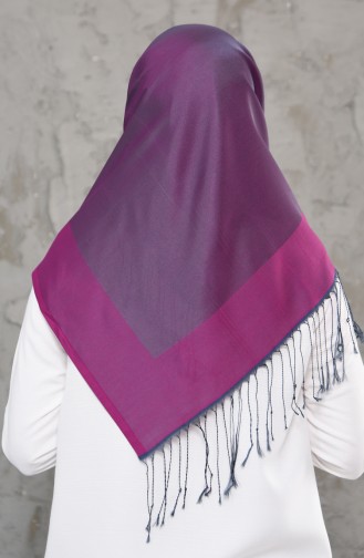 Double Sided Tasseled Scarf 2237-02 Pink Gray 2237-02