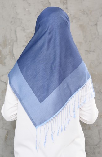 Double Sided Tasseled Scarf 2237-08 Blue Jeans Baby Blue 2237-08