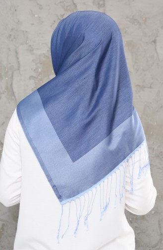Double Sided Tasseled Scarf 2237-08 Blue Jeans Baby Blue 2237-08