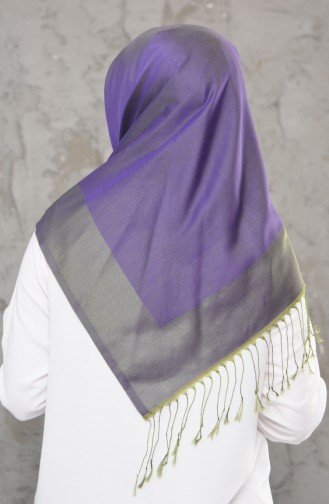 Double Sided Tasseled Scarf 2237-10 Lilac Pistachio Gren 2237-10