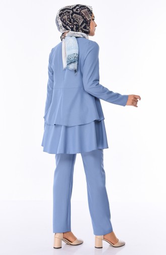 Necklace Tunic Pants Binary Suit  0234-07 Blue 0234-07